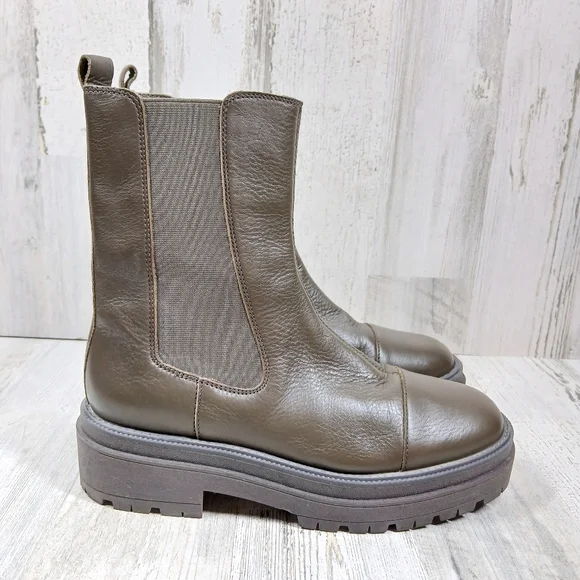 Sam Edelman Wellington Women's Brown Lug Sole Ankle Boots #1116 - Picture 6 of 11